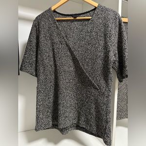 Ann Taylor matching top and shirt. Black with flecks of gold and gray.